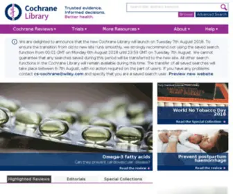Cochranelibrary.com(The cochrane library) Screenshot