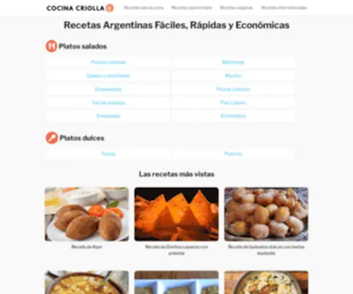 Cocinacriolla.com.ar(Recetas Argentinas Fáciles) Screenshot