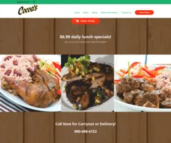 Cocoasjamaicanjerk.com(Authentic Jamaican Cuisine Home) Screenshot