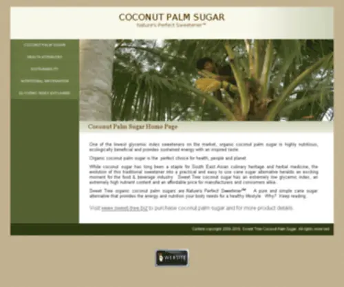 Coconutpalmsugar.com(Coconut Palm Sugar Organic Low Glycemic) Screenshot