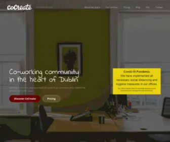 Cocreate.ie(Coworking spaces in central Dublin) Screenshot