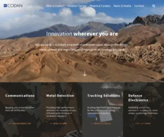 Codan.com.au(Codan Corporate Website. Innovation wherever you are. Our purpose) Screenshot