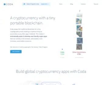 Codaprotocol.com(Coda Cryptocurrency Protocol) Screenshot
