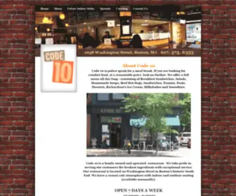 Code10Boston.com(Code 10 Boston Restaurant Cafe Official Site) Screenshot