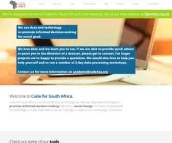 Code4SA.org(Code for South Africa) Screenshot