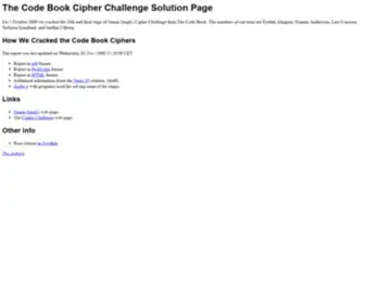 Codebook.org(Code Book Cipher Challenge Solutions) Screenshot