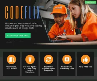 Codeflix.com.au(Stream Video Tutorials in Coding & Robotics for Kids) Screenshot