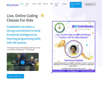 Codegeeko.com(Online coding classes for kids) Screenshot