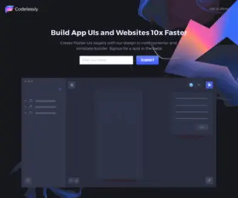 Codelessly.com(Flutter App and Website Builder) Screenshot