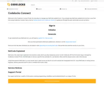 Codelocksportal.net(Codelocks Connect) Screenshot