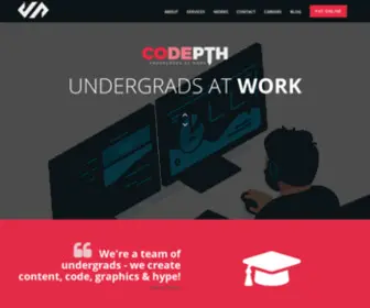 Codepth.com(We are a team of Undergrads focused on providing creative services at an affordable cost) Screenshot