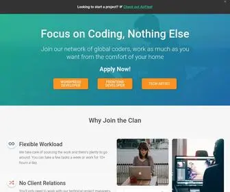 Codersclan.com(The worldwide coder community to kickoff your freelance career) Screenshot