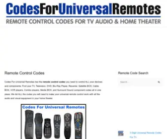 Codesforuniversalremotes.com(Remote Control Codes) Screenshot