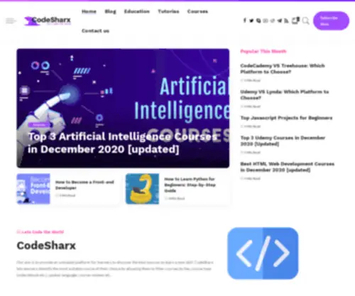 Codesharx.com(Lets Code the World) Screenshot