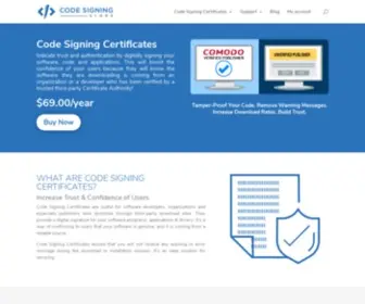 CodesigningStore.com(Code Signing Certificates at $62) Screenshot