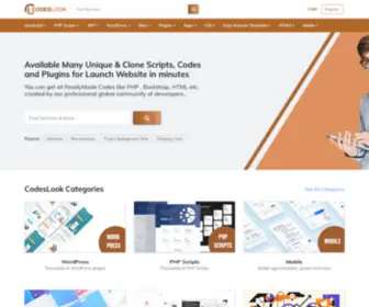 Codeslook.com(Buy Readymade codes Scripts Plugins & mobile Apps from CodesLook) Screenshot