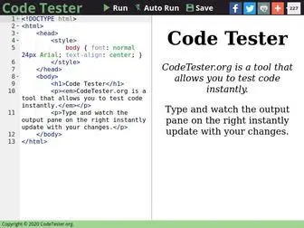 Codetester.org(Code Tester) Screenshot