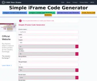 Codeyouriframe.com(Simple iFrame Code Generator) Screenshot