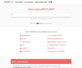 Codiceateco.it(Cerca il tuo codice ATECO 2007. Motore di ricerca ATECO) Screenshot