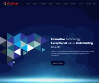 Codicetech.com(Codice is an information technology and business process outsourcing company) Screenshot