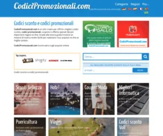 Codicipromozionali.com(Codice sconto e codici promozionali) Screenshot
