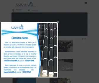 Codifil.cl(Lider en Manufacturas Textiles Industriales para Filtración) Screenshot