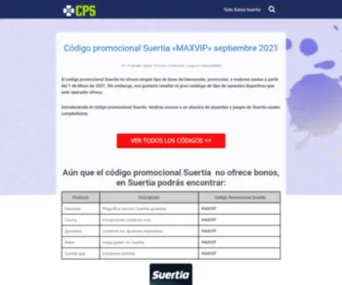 Codigo-Promocional-Suerte.com(Código) Screenshot