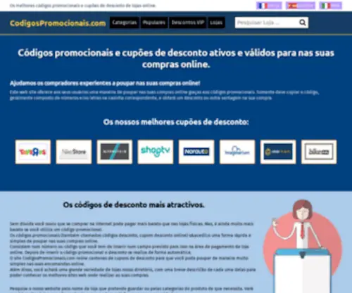 Codigospromocionais.com(Codigos promocionais: os melhores cupões e códigos de desconto de Portugal) Screenshot