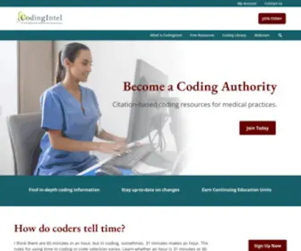 Codingintel.com(Medical coding resources for physicians and their staff) Screenshot