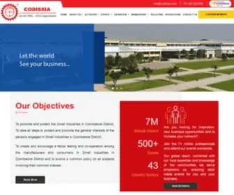 Codissia.com(The Coimbatore District Small Industries Association) Screenshot