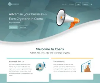 Coenx.com(Coenx Advertising and Reward Platform Coenx) Screenshot