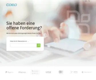 Coeo-Inkasso.de(Online services and information on demand) Screenshot