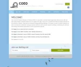 Coeo.org(The Council of Outdoor Educators of Ontario) Screenshot