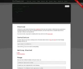 Coffeelint.org(Lint your CoffeeScript) Screenshot