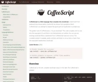 Coffeescript.org(Coffeescript) Screenshot
