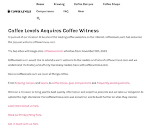 Coffeewitness.com(Brewing Guides) Screenshot