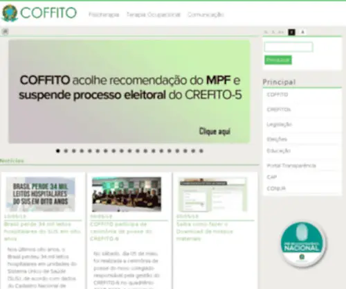 Coffito.org.br(Conselho Federal de Fisioterapia e Terapia Ocupacional) Screenshot