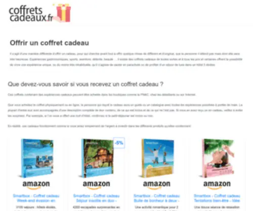 Coffretscadeaux.fr(Des coffrets cadeaux pour chaque occasion) Screenshot