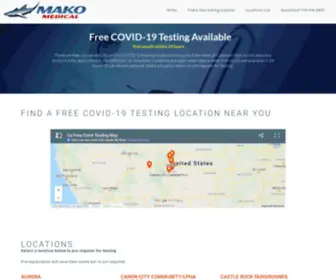 Cofreecovidtesting.com(Mako Medical) Screenshot