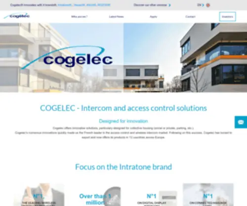 Cogelec.fr(Interphones téléphoniques et contrôle d'accès Vigik®) Screenshot