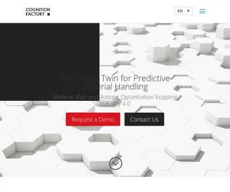 Cognitionfactory.com(Predictive Digital Twin Platform for Mobile Robot Material Flow Automation) Screenshot
