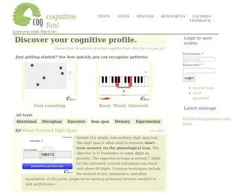 Cognitivefun.net(Cognitive fun) Screenshot