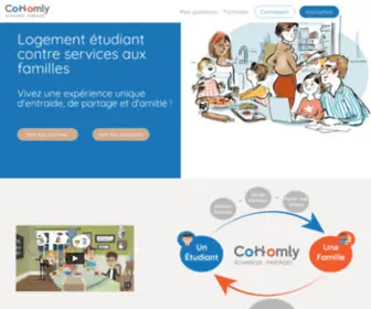 Cohomly.com(Logement étudiant gratuit contre services aux familles) Screenshot