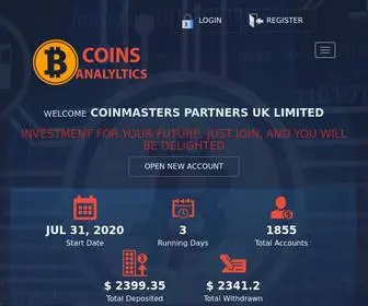 Coin-Analyltics.xyz(COINMASTERS PARTNERS UK LIMITED) Screenshot