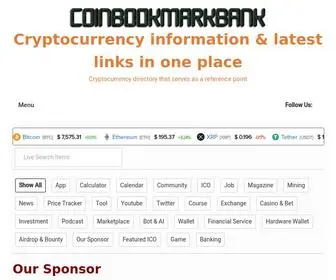 Coinbookmarkbank.com(Cryptocurrency directory that serves as a reference point) Screenshot