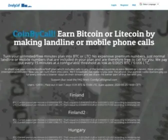 Coinbycall.com(Call and earn Bitcoin or Litecoin) Screenshot