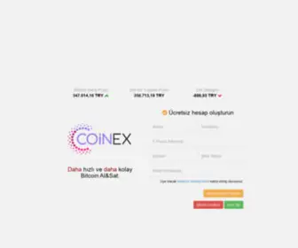 Coinex.com.tr(Hızlı ve Kolay Bitcoin Al & Sat) Screenshot