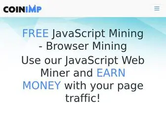 Coinimp.com(CoinIMP 0% fee JavaScript Mining) Screenshot
