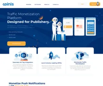 Coinis.com(Traffic Monetization for Publishers) Screenshot