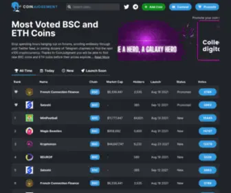 Coinjudgement.com(Most Voted BSC and ETH Coins) Screenshot